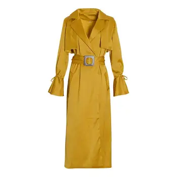 

Womens Lapel Collar Long Sleeve Trench Coat Fashion Ol Elegant Women Coat Overcoat