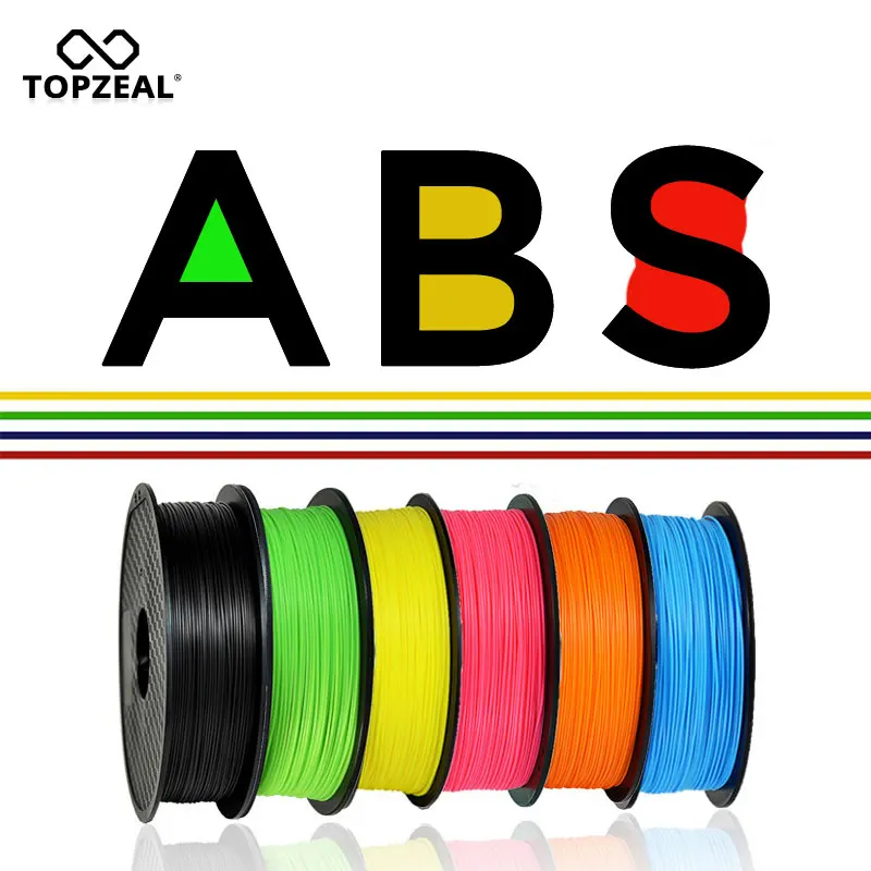 ABS нить TOPZEAL для 3D принтера 1 75 мм точность измерения +/ 0 02 кг 343 м фунта|Материалы