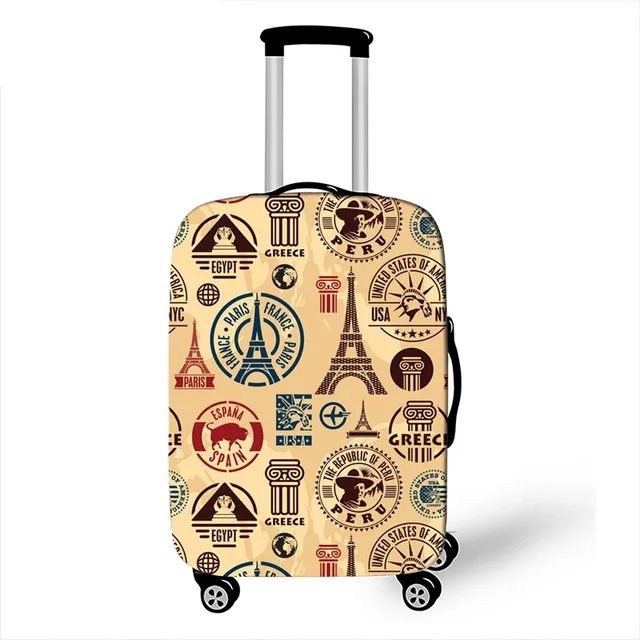 18-32 Inch Aircraft Travel Suitcase Cover Printed plane Elastic Luggage Protective Cover Anti-dust Trolley Case Travel Accessory - Цвет: as pictures