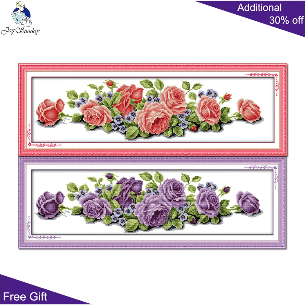 Joy Sunday H030(1)(2) подсчитанный и отпечатанный домашний декор длинное издание розы