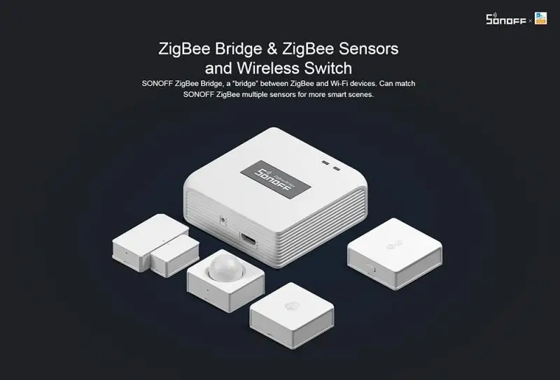 SONOFF Zigbee ZBBridge/Wireless Switch/Temperature Sensor/Motion Sensor/Door Sensor/Dongle For Alexa Google Home SNZB-01 2 3 4
