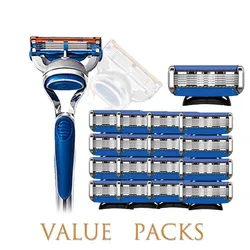 Manual Men Razor Blade Shaving Razor With Handle Replacement 5 Layer Razor Blade Heads For Gillet te Fusion 5 All Series Holder Manual Men Razor Blade Shaving Razor With Handle Replacement 5 Layer Razor Blade Heads For Gillet te Fusion 5 All Series Holder