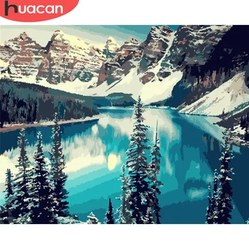 

HUACAN DIY Pictures By Number Lake Drawing On Canvas Painting By Numbers Landscape Hand Painted Paintings Art Gift Home Decor
