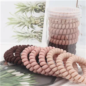 Scrub-Pink Женские телефонные кольца, резинки для волос с коробкой, женские резинки для волос, аксессуары для волос, карамельный цвет, резинка - Цвет: Scrub-Pink