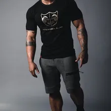 Новые модные брендовые мужские шорты для спортзала фитнес летние короткие брюки для бодибилдинга до колена брюки с эластичной резинкой на талии