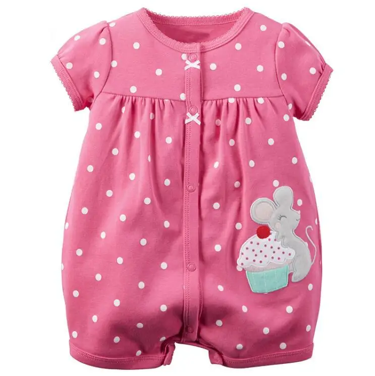 Мультфильм Одежда для новорожденных Roupas Bebe короткий рукав для маленьких девочек Одежда для новорожденных комбинезон детские комбинезоны летние для маленьких девочек s Костюмы - Цвет: Khaki