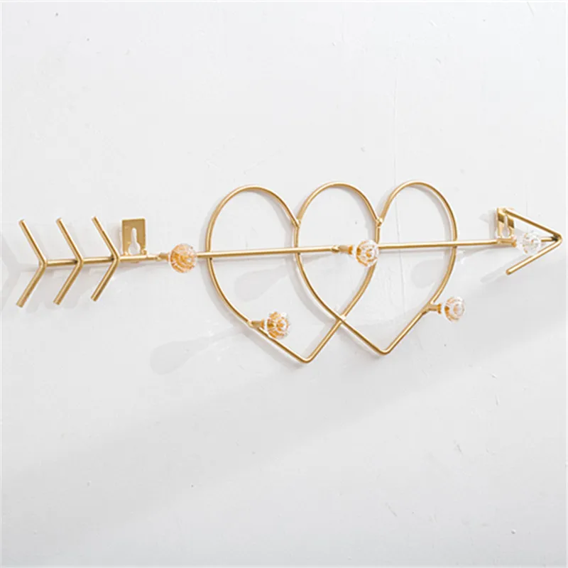 Gold Double heart Проволочные буквы домашний декор интерьерная настенная вывеска подарок Любовь кухня гостиная настенные декоративные буквы цифры GPD9002 - Цвет: Gold Double heart