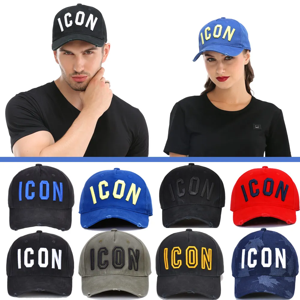 Customized DSQICOND2 Wholesale Cotton Baseball Caps ICON Logo DSQ2 Letters High Quality Cap Men Women Hat Black Cap Dad Hats cool baseball caps for guys