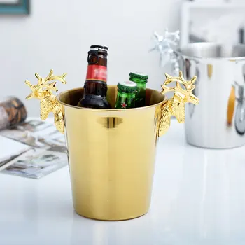 

Deer Head Ice Bucket Stainless Steel Electroplating Champagne Wine Ice Bucket Bar Bartender Tools Gadgets Decor