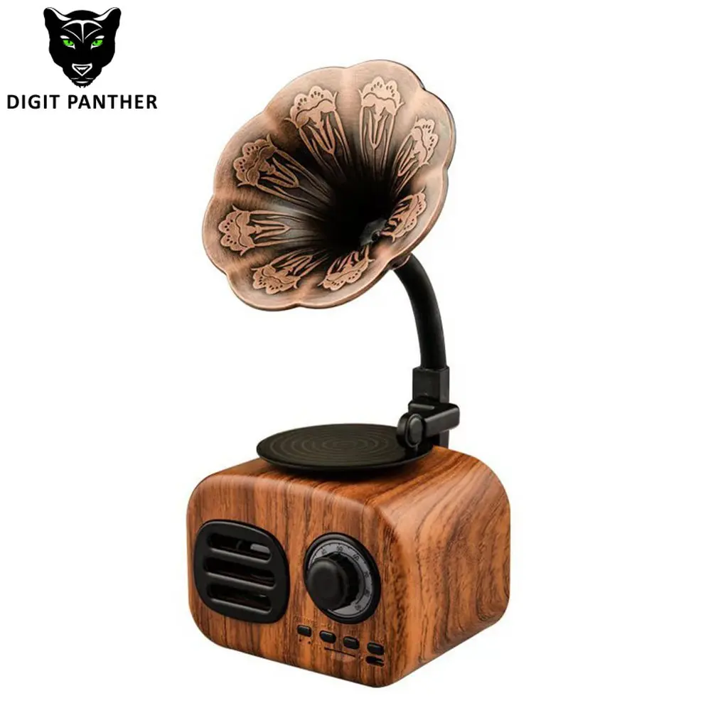 Retro Wood Portable Mini Bluetooth Speaker Wireless Loudspeaker Outdoor Sound System TF FM Radio Music Subwoofer | Электроника