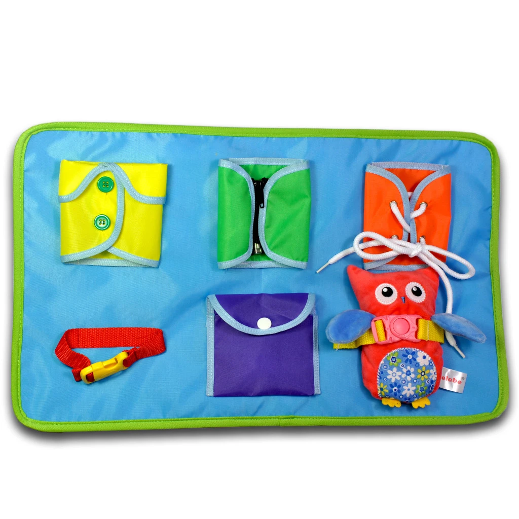 

Bod Girl Baby Learning Buttons Owl Plush Toys Creative Dressing Kids Toys Puzzle Early Education Cloth Book Children 3-6 Years
