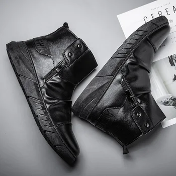 

Mazefeng Brand New Boots Men Casual Shoes Zipper Side Boots Men Comfortable Casual Waterproof Autumn Boots Men's Shoe Size 39-44