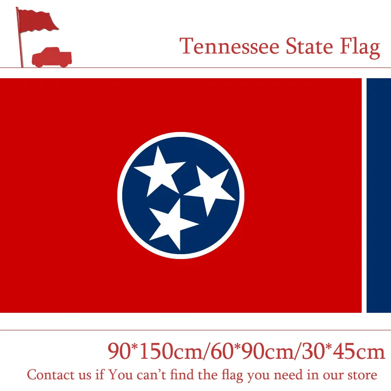 

Free shipping Tennessee State Flag 60*90cm 90*150cm Flag 30*45cm Car Flag 3x5 Feet Polyester Custom Banner