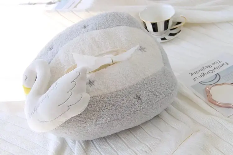 INS New Products Swan Home Series Crown Little Swan Pillow Pendant Tissue Dispenser Decoration Cushion Wholesale
