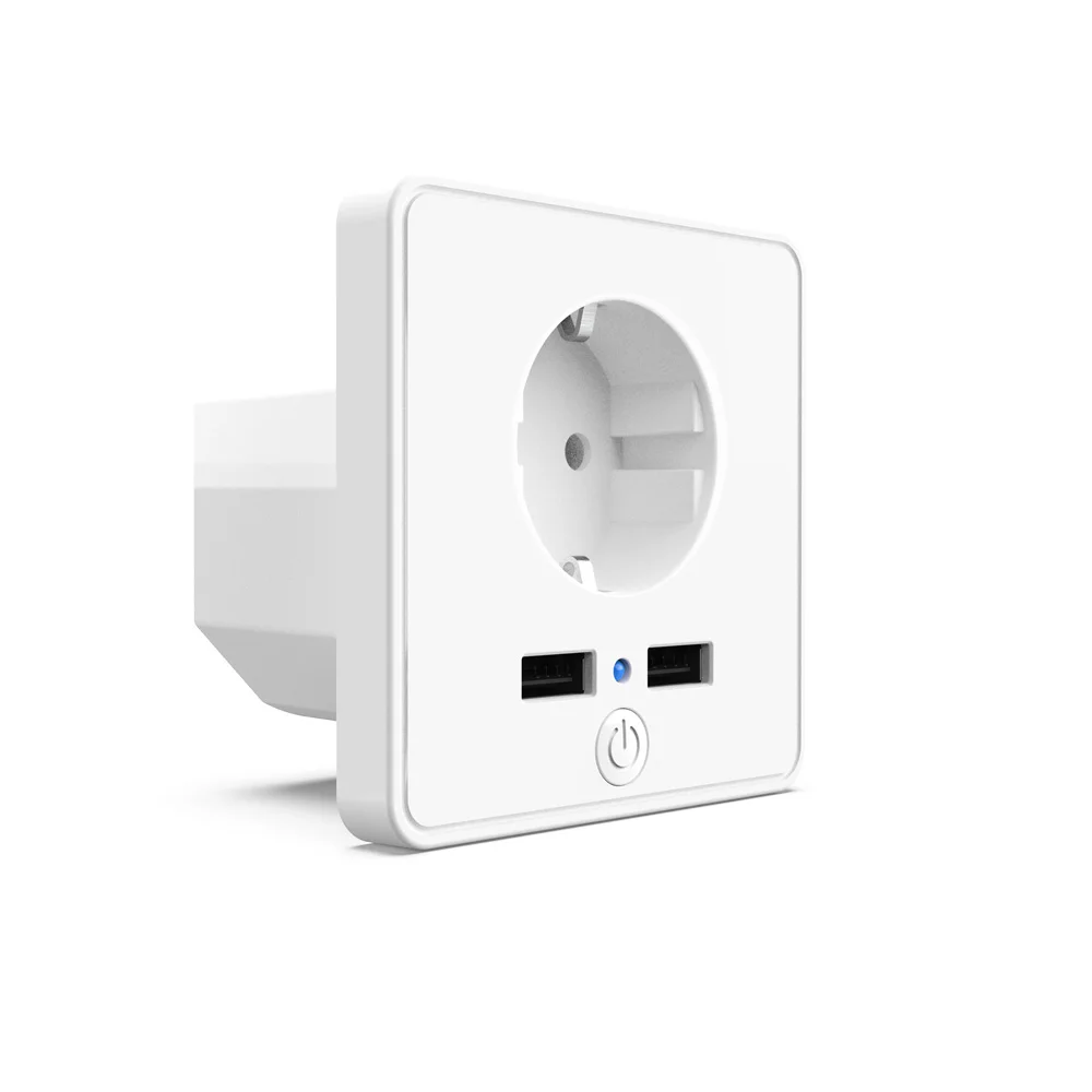 Wifi умная настенная розетка ЕС с 2 портами usb 10A управление переключателем таймера выход Голосовое управление работает с Alexa Google App Smart Life