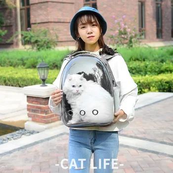 

3 Colors Portable Pet Cat Carrier Transparent Capsule Breathable Cat Bag Outdoor Travel Dog Cat Backpack Puppy Carrying Cage