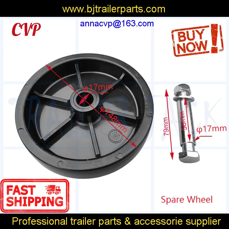 CVP Spare Jockey Wheel 6" Replacement Wheel Kit for Trailer Jack 1200lbs Camper Caravan Accessories RV Parts