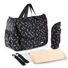 Sac à langer noir imperméable multifonctionnel pour bébé, sacoche à langer pour soins de bébé, sac de rangement
