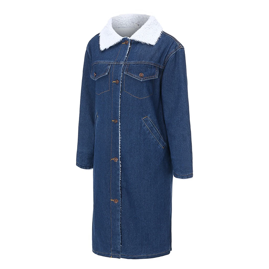 CHAMSGEND Fur Warm Winter Denim Jacket Women 2019 New Fashion Autumn Loose Cashmere Jeans Coat Women Bomber Jackets 1024