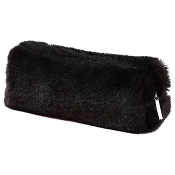 

AQ Fashion Cute Cartoon Plush Fuzzy Fluffy Pencil Case Cosmetic Stationery Storage Box Supply For Kids Student Tool