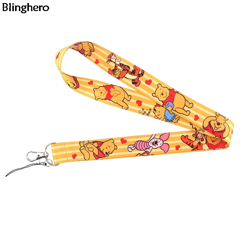Blinghero, милый держатель для телефона с мультяшным медведем и шнурком для ключей, ремешок для шеи с USB камерой, значок для удостоверения личности, сделай сам, ремешок для друзей с животными, BH0389