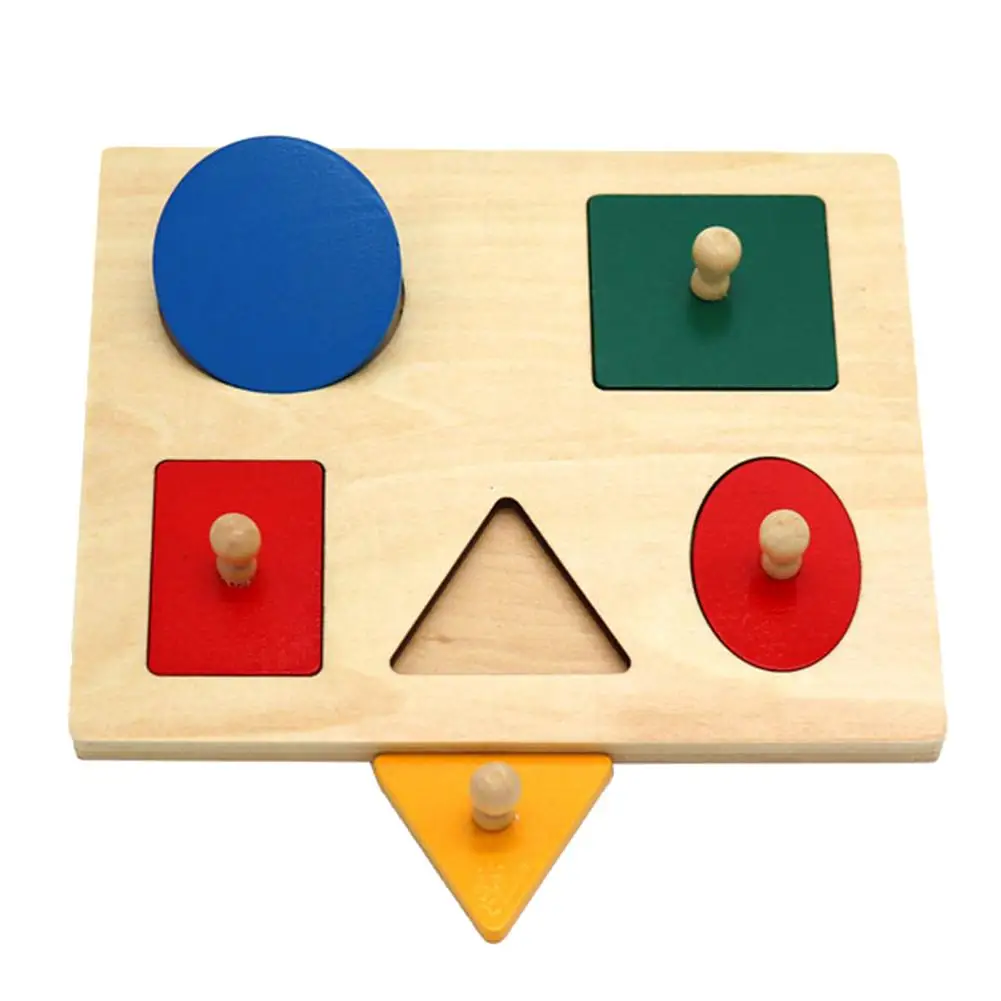 20,5 1 cm Weiy Riconoscere la classificazione della Geometria Puzzle Bambini Baby Wood Knob Puzzle Peg Board Toy,Geometria,17,5 