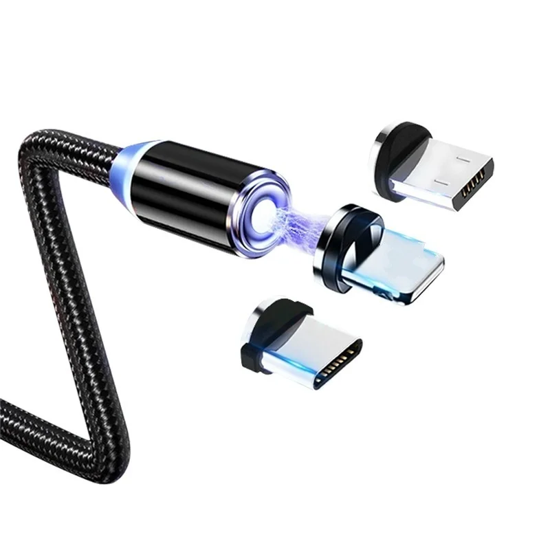 360 A Быстрый Круглый Магнитный USB-C type C/IOS/Micro USB круглый кабель для быстрой зарядки адаптер Магнитный шнур для зарядки