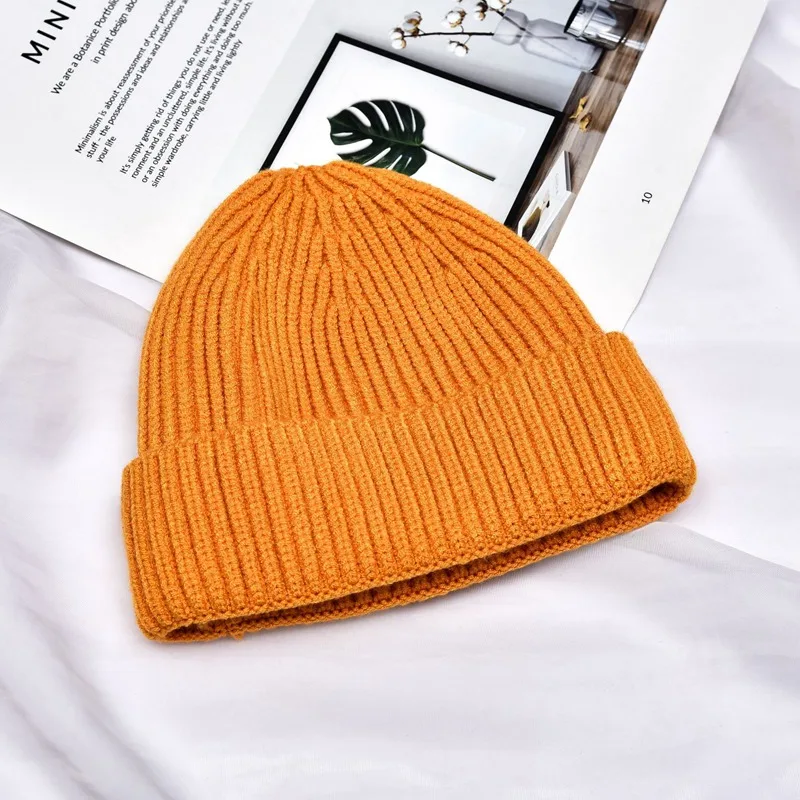 WZCX однотонные полосы Beanie теплая шапка унисекс хип хоп Повседневная волна простой открытый Осень Зима взрослых Кепка вязаная шапка