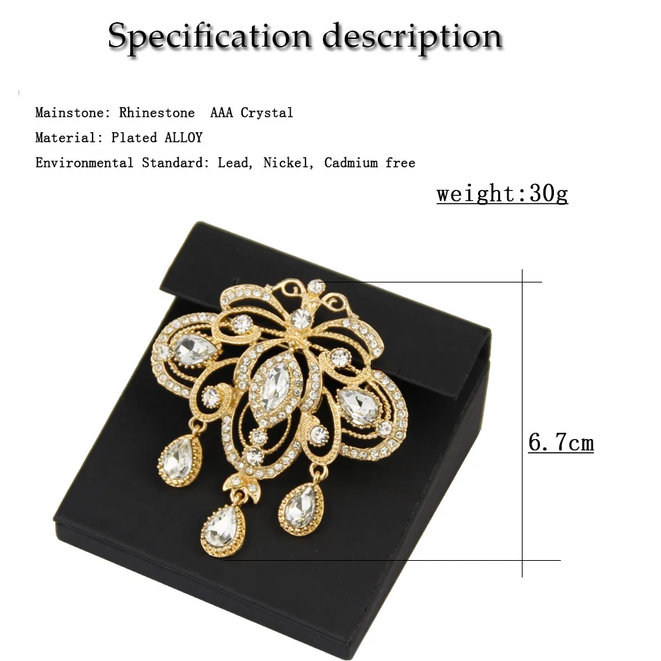 SHUANGR Luxury Crystal Flower Brooch Lapel Pin Rhinestone Jewelry Women  Wedding Hijab Pins Large Brooches For Women brooches - Price history &  Review, AliExpress Seller - Top Gift