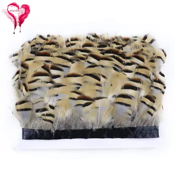 

1 Meter Width 5-6 CM Fancy Natural Partridge Plumage Alectoris Chukar Pheasant Feather Trim Trimming Dress skirt DIY Decoration