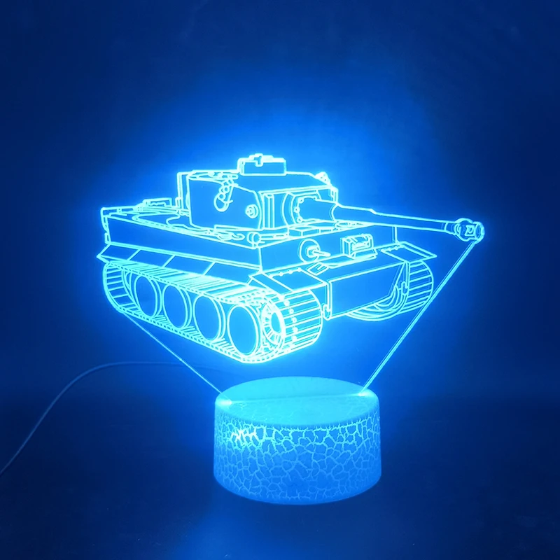 Резервуар 3D лампа Ночной светильник питание от аккумулятора напрямую лучший