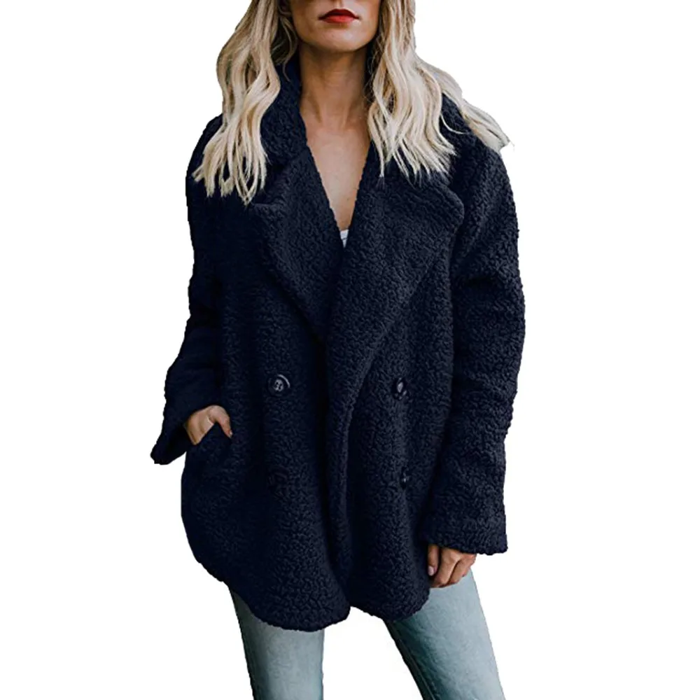 Home&Nest Winter Faux Fur Coat Women Autumn Oversized Outerwear Female Overcoat Thick Warm Ladies Teddy Bear Coat Winter Coats