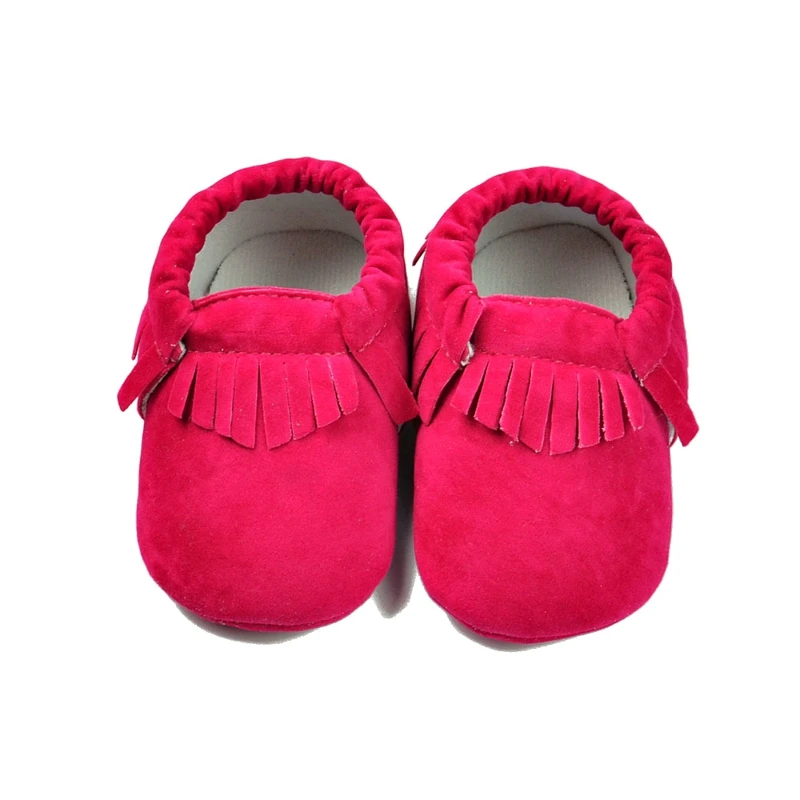 rose Red Милый новорожденный малыш детская обувь для мальчика Девочка комфорт первые ходунки кожа мягкая подошва принцесса бахрома Shose повседневные Мокасины - Цвет: rose Red