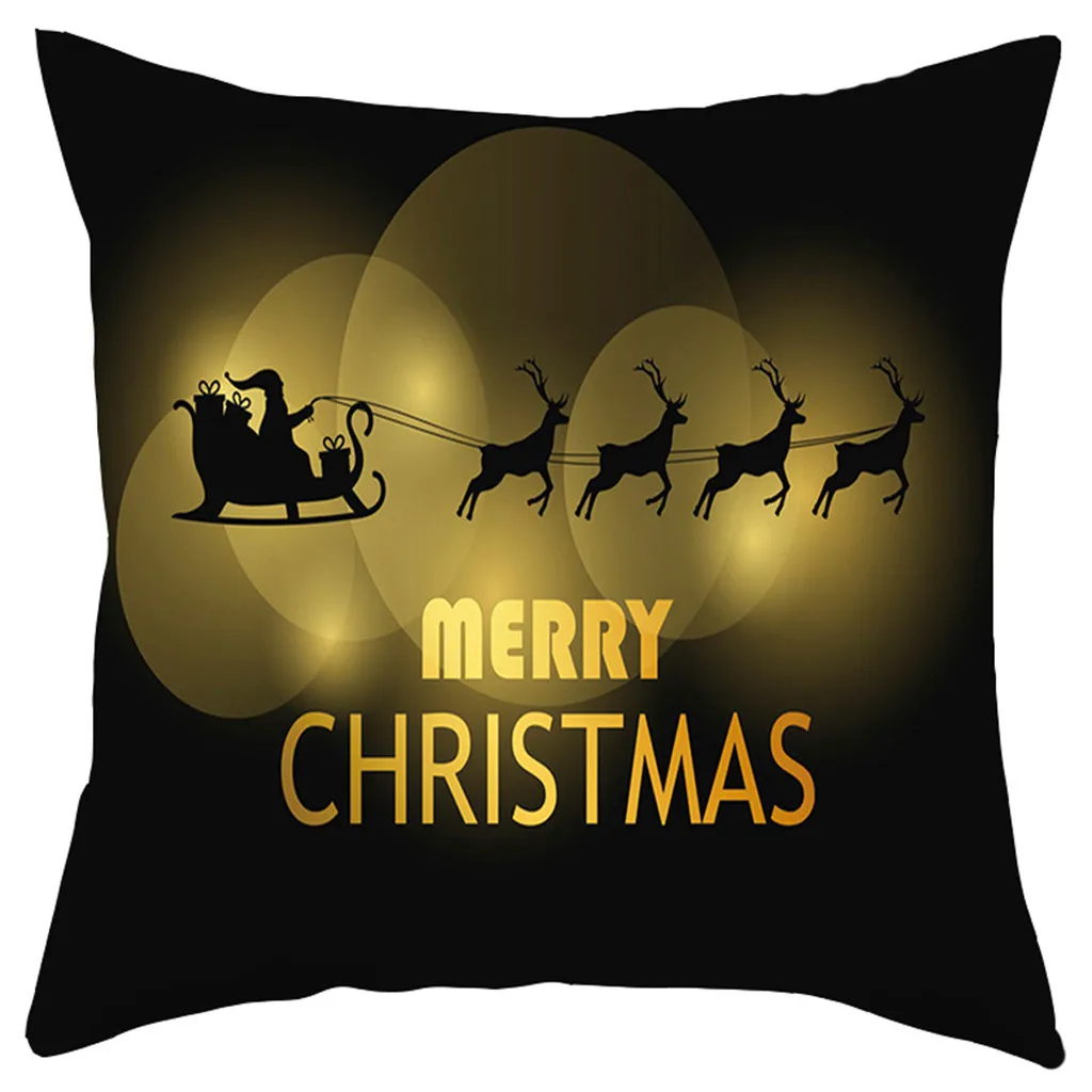 Merry Christmas наволочка короткая плюшевая наволочка диванная подушка набор украшения дома 45x45 см Декоративные подушки наволочки# R15 - Цвет: P