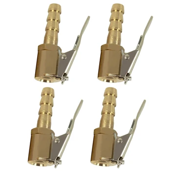 

4Pc 6Mm Auto Air Pump Chuck Clip Car Truck Tyre Tire Inflator Valve Connector Car Open Brass Stem Tire