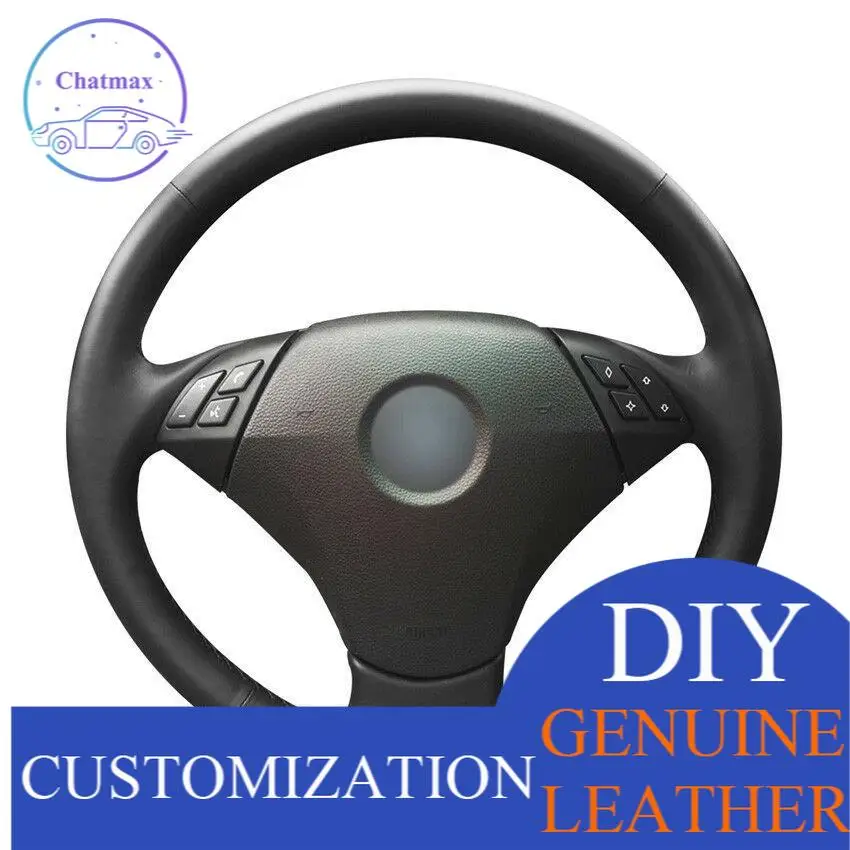 

For BMW 530 523 523li hand-sewn steering wheel cover black artificial leatherAnti-slip fit all season