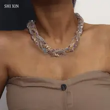 SHIXIN хип-хоп большое массивное Дизайнерское колье-ошейник панк модное большое персонализированное массивное ожерелье для женщин Collier Femme