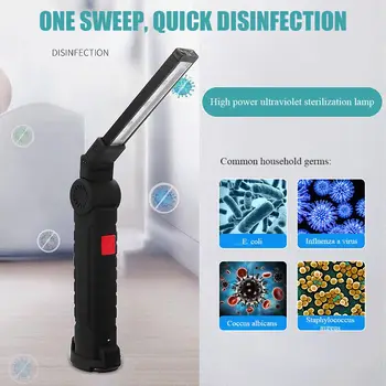 

Portable 10W LED UV Lamp Foldable Ultraviolet Lamp Stick Rechargeable UVC Germicidal Sterilizer Light Quick Disinfection Lights