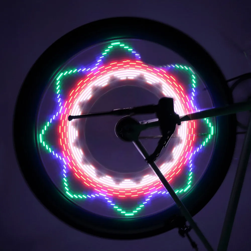 Холодный 2 стороны 32 светодиодный 32 Режим ночной водонепроницаемый сигнал колеса лампа светоотражающий обод радужные шины велосипеды