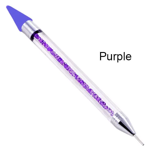 Purple 1 шт., Кристальные ручки, стразы, драгоценные камни, инструмент для сбора кристаллов, много цветов, Кристальный воск, карандаш, ручка, инструмент для украшения одежды, B3840 - Цвет: Purple