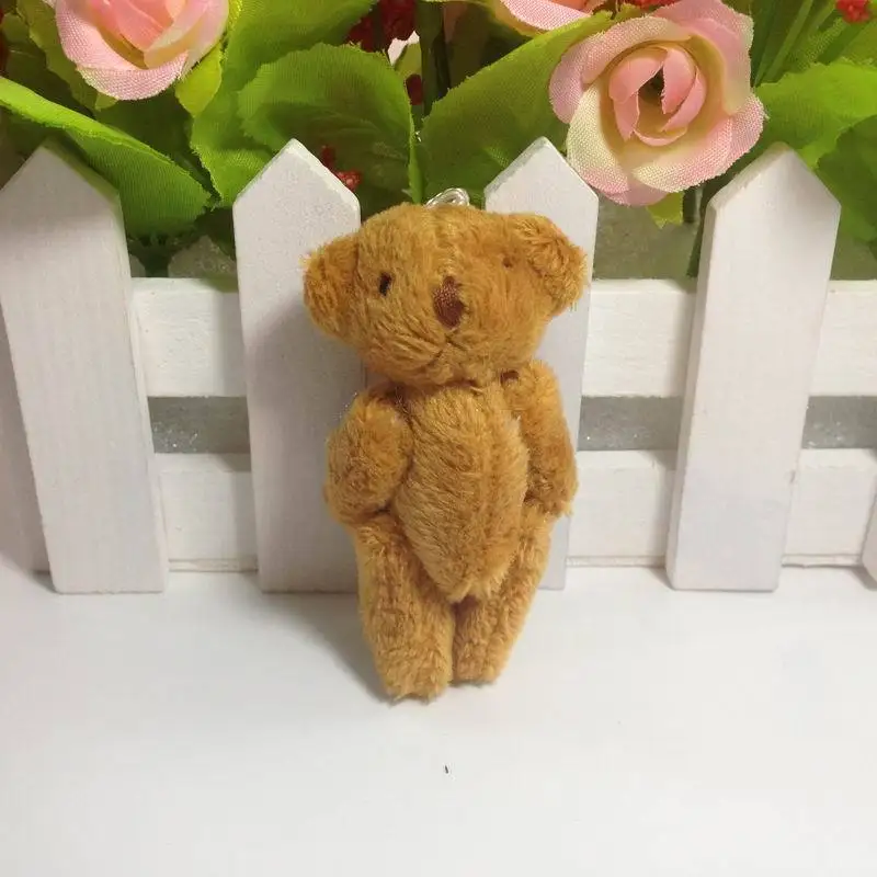 6PCS/Lot Mini Teddy Bear Stuffed Plush Toys 6cm Cute White Teddy Bears Pendant Dolls Gifts Birthday Wedding Party Decoration - Цвет: brown 6pcs