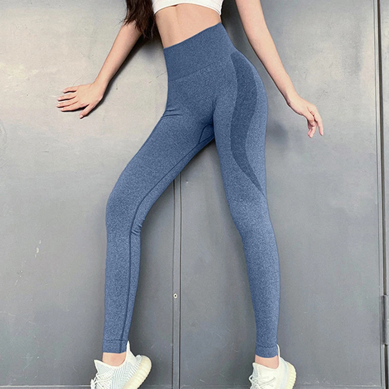 Новинка бесшовные Леггинсы для йоги спортивная одежда однотонные длинные