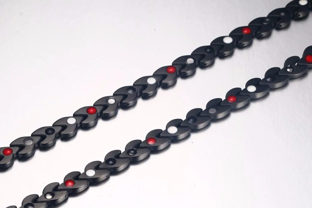 Fashion Mens Womens Magnetic Therapy Necklaces Black Stainless Steel 4 in1 Energy Ion Choker Necklace Healing Jewelry in Multi Styles collares collier colar 16