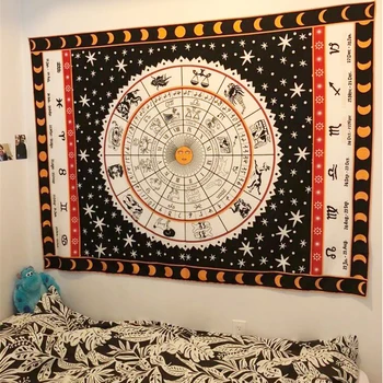 

Moon Sun Dark Constellation Tapestry Wall Hippie Decoration Wall Cloth Tapestry Blanket Mattress