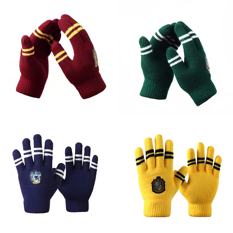 Wizard Potter Scarf Hermione Scarf Gryffindor/Slytherin/Hufflepuff/Ravenclaw Scarves Gloves Tassel Scarf Double Thickening Scarf