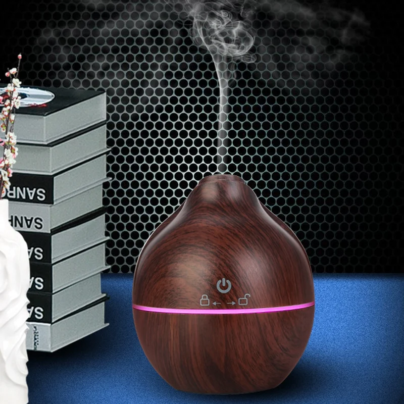 150Ml USB Wood Grain Electric Aromatherapy Essential Oil Diffuser LED Light Ultrasonic Air Humidifier Household Aroma Diffuser