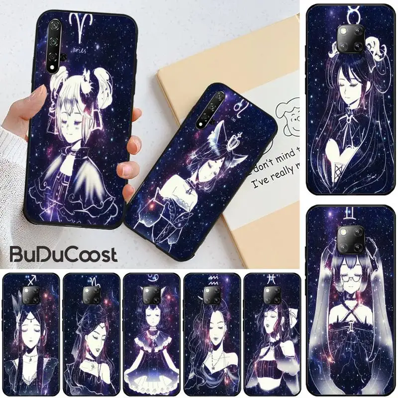 

12 constellations zodiac signs Customer Phone Case For Honor 10 20 lite view20 7C 5.7inch 8 5 7A 5.45inch 10 20i PLAY 30 PRO