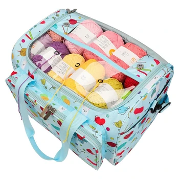 

DIY Yarn Storage Bag Travel Knitting Tote Bag Thread Crochet Tools Organizer Bag X4YD