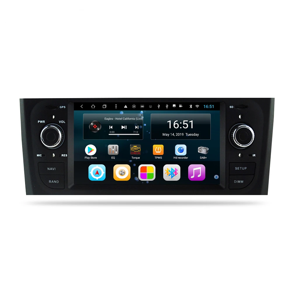 Car built-in Wifi Microphone GPS Navitel RDS Bluetooth Radio front camera for Fiat grande punto linea 2006-2012 6.2"Android 8.1