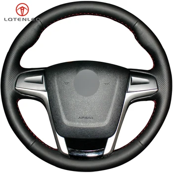 

LQTENLEO Black Genuine Leather DIY Car Steering Wheel Cover For MG MG5 MG 5 2010-2018 MG MG GT 2014-2018 MG GS 2015 2016
